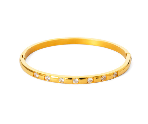 Sanah 7 Stone Gold Bangle Unbranded