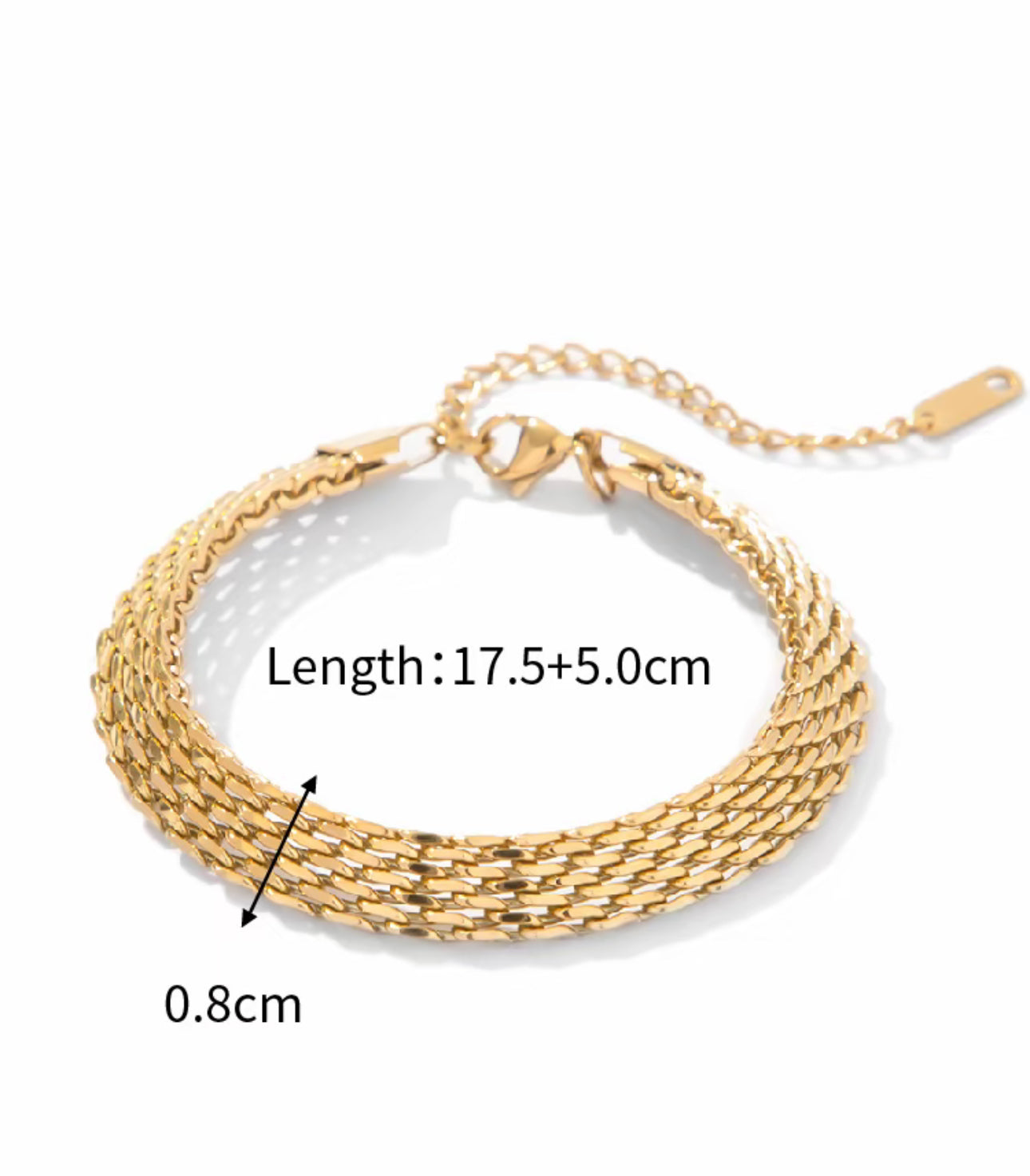 Sienna Gold Chain Bracelet Stainless Steel Non Tarnish Unbranded