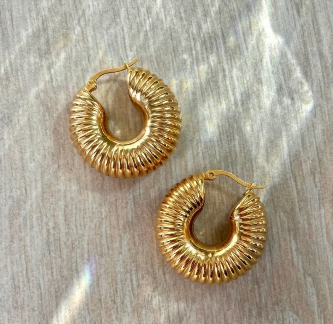 Tiana Chunky Gold Stainless Steel Hoops Non Tarnish Unbranded