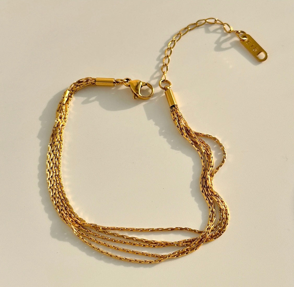 Dainty 5 Strand Gold Bracelet Stainless Steel Non Tarnish Unbranded