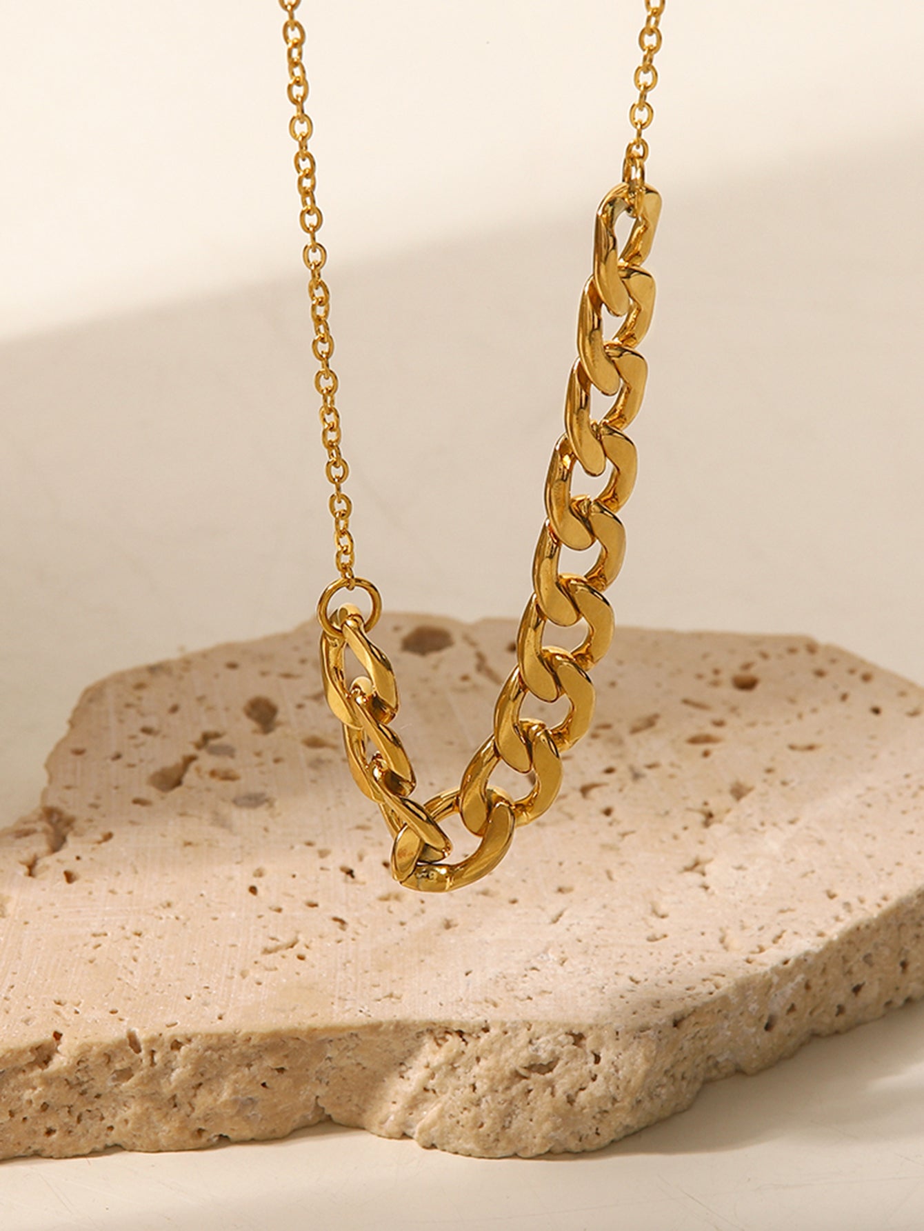 Gold Link Chain Necklace Stainless Steel Non Tarnish Unbranded