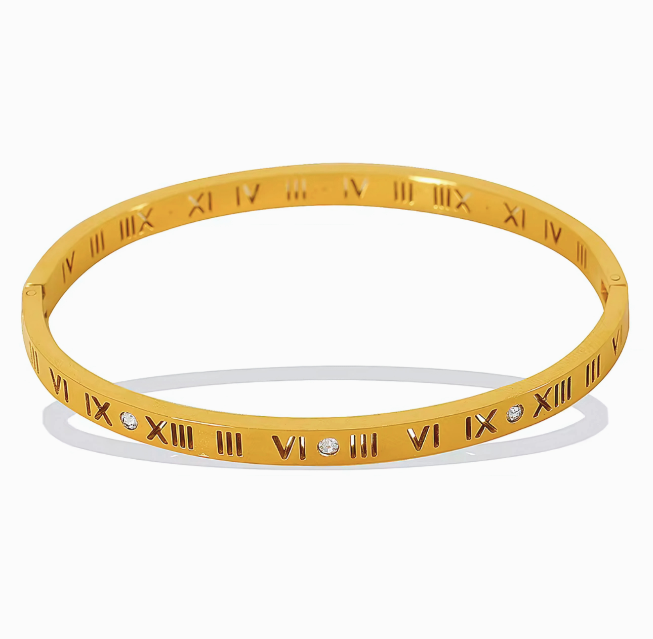 Dainty Roman Numeral Stone Bangle Unbranded