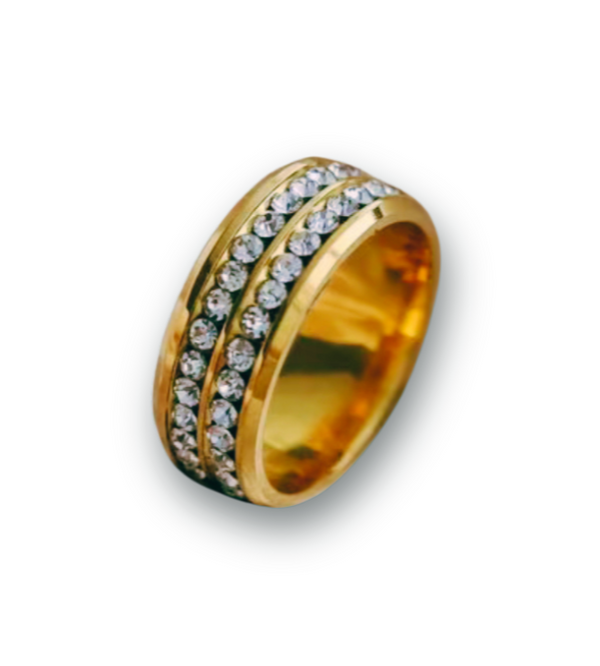 Serenity Double Band Stone Ring Unbranded