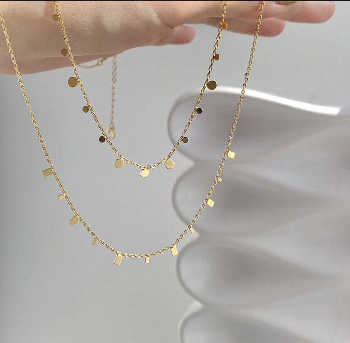 Women Ladies Titanium Steel 18K Gold Necklace Water Drop Jewellery Non Tarnish Unbranded